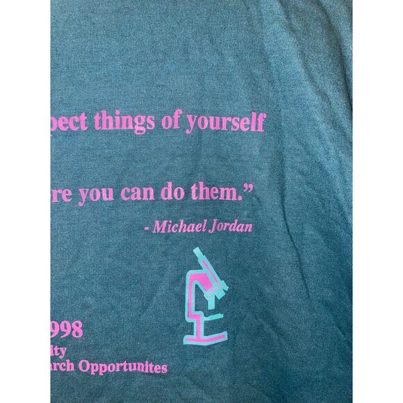 Vintage Montate State Shirt MAP Expect Things of Yourself Green Tee VTG 1998 XL - Picture 10 of 13